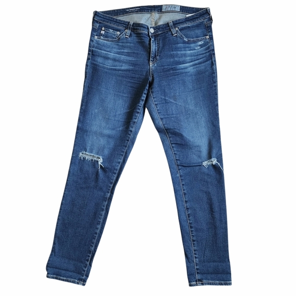 AG Adriano Goldschmied Distressed Skinny Blue Jeans - 32R - Picture 1 of 9
